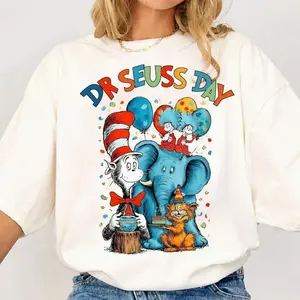Preppy Dr.Suess Coquette Shirt Cat In The Hat Shirt Design For Reading Week Sublimation [Adult - Youth - Toddler]
