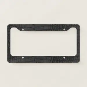 Printed Faux Black Crocodile Texture License Plate Frame
