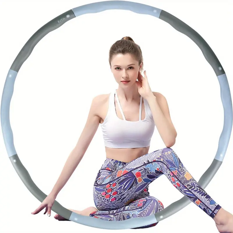 Adjustable Weighted Fitness Hoop for Adults, Soft Silicone Abdominal Exercise Aid, Detachable Portable At Home Gym Equipment