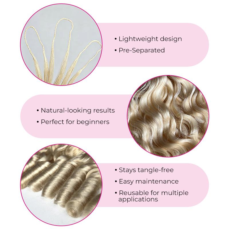 ISEE HAIR 613 Blonde Crochet Human Hair Extensions Body Wave – Pre-Looped Boho Braids Hair, Knotless Crochet Braids, Goddess Protective Style, Natural Volume Hair Summer Styles #SoHoChic #TikTokShopBackToSchool