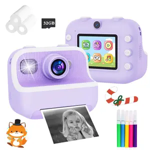 Kids Camera Toy Thanksgiving Gift for Girls and Boys Ages 3 to 12 with MP3 Player and 1080P HD Selfie Digital Camcorder Cute Portable Gift Toy for Little Girls and Boys Perfect for Christmas and Birthday Gifts Includes Printing Paper and 32GB Card