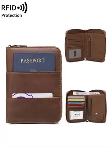 Minimalist Casual Plain Passport Case with Card Slot, Multi-functional Travel Wallet, Passport Holder for Men & Women, Travel Accessories