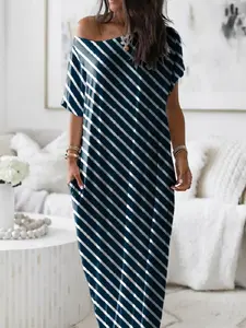 Women's Loose Fit Nightgown, Soft Comfortable Round Neck Sleepwear, Short Sleeve Batwing Sleeves, Casual Home Wear for All Seasons