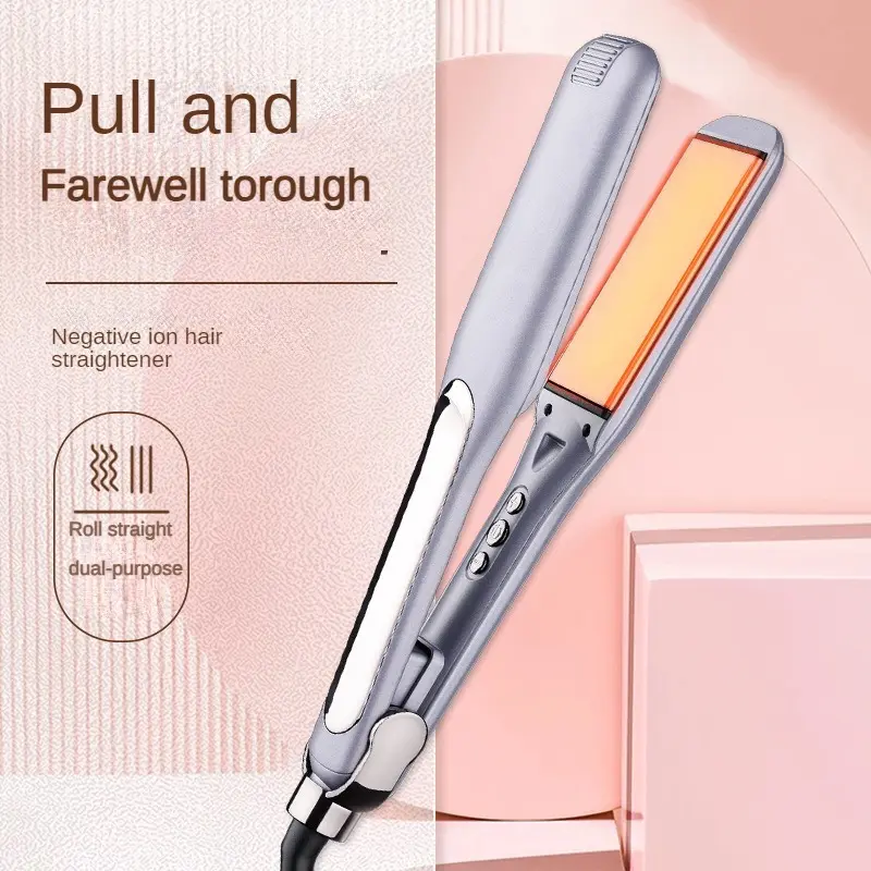 2025 Newest Ceramic Hair Straightener with Smart LCD Display - 30s Fast Heat Up, 450°F Adjustable Temperature, Ionic Frizz Control.