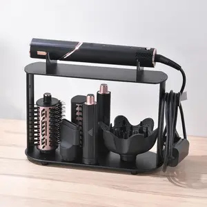 Hair Dryer Holder Compatible with  FlexStyle, Countertop Curling Wand Organizer, Steel Rack with Cord Hanger for Attachments Curlers Brushes Diffuser Accessories Storage