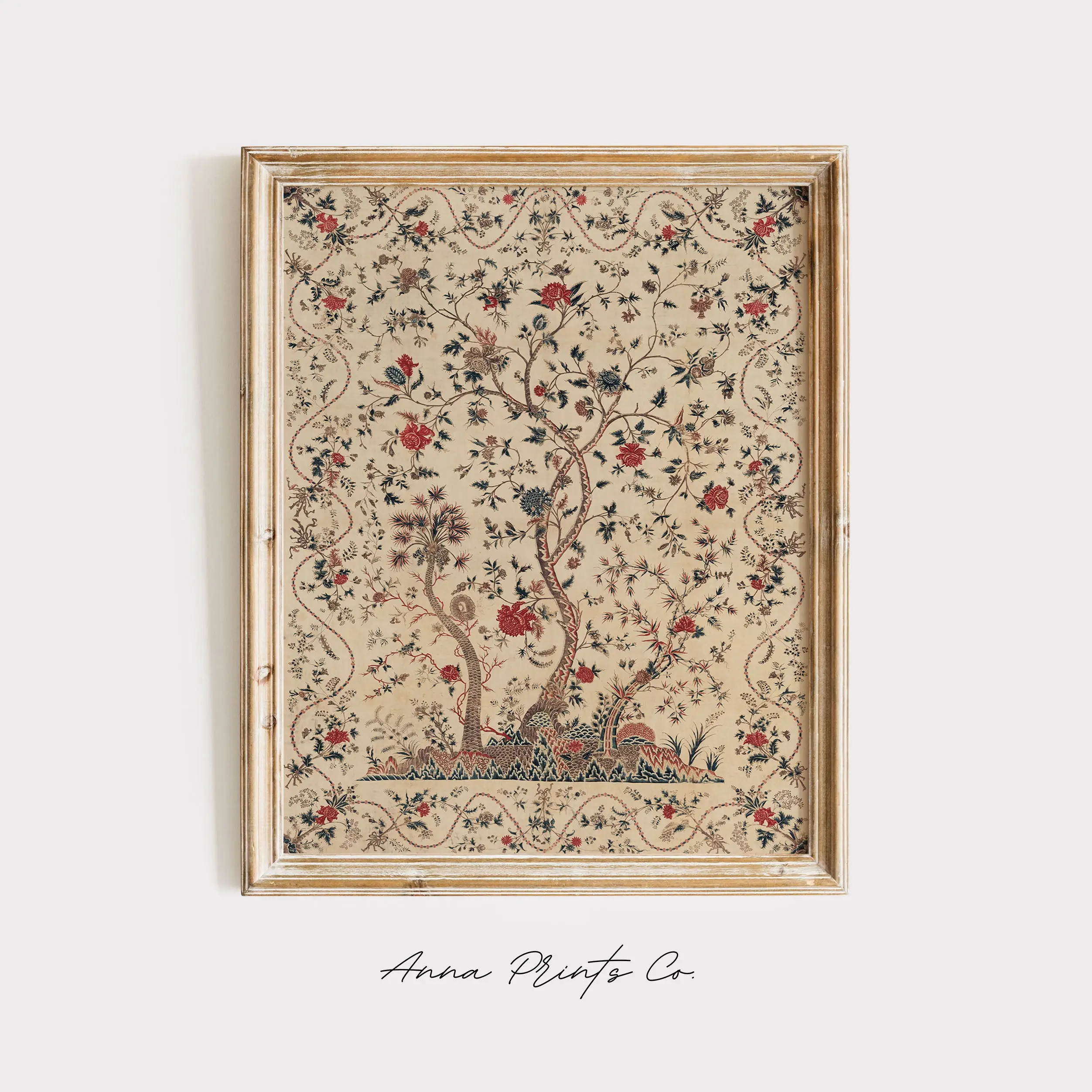 Unframed Vintage Art Print: Indian Palampore | unknown artist (18th century) | Museum Quality Giclee Artwork | Antique Aesthetic Home Decor