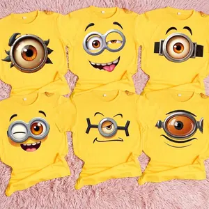 [FREESHIP] Unisex Minion Faces Shirt, Funny Minion T Shirt, Cute Minions Shirt, Y2K Streetwear T-Shirt, Unisex Crew Neck, Vintage Hip-Hop Sports Graphic, Casual Cotton Fit, Soft Comfortable Short Sleeve, Teen & Adult