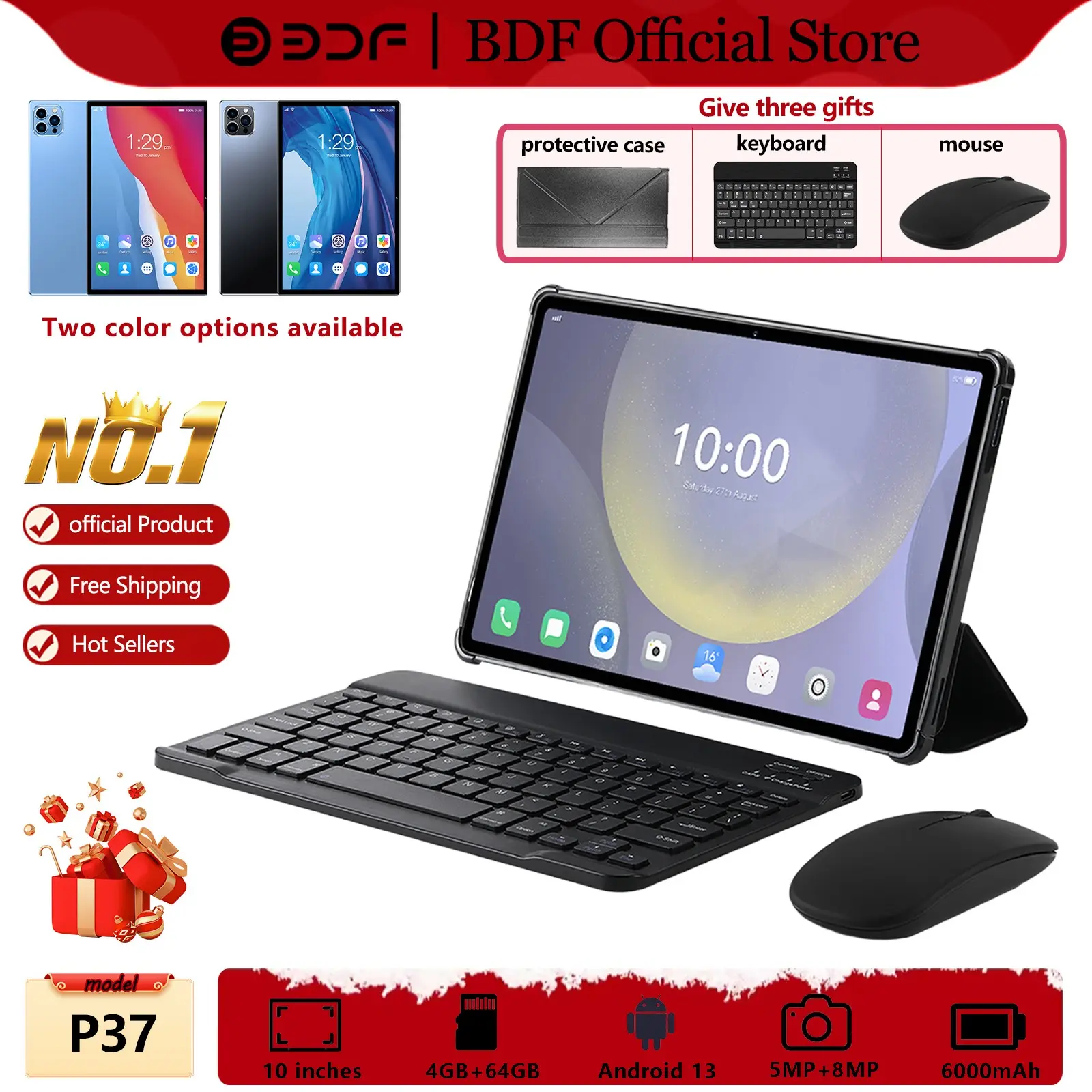 2026 Latest Android Tablet, 10-Inch Ai Tablet, Android 13, 4GB RAM + 64GB Storage, Supports 5g WiFi & 4g Lte, 6000mah Battery, Bluetooth-compatible 5.0, Dual Camera, Fhd IPS Touch Screen, Touchscreen Tablet