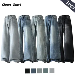 Clean Gent Unisex wide-leg jeans, loose fit, mid-waist design, regular length, comfortable wear in all seasons, casual wear, loose fit jeans, comfortable jeans