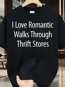 Plus Size Women'S Plus Size Thrift Store Enthusiast T-Shirt - Retro I Romantic Walks in Thrift Tee Comfortable Casual Crew Neck Short Sleeve Top for Thrift Shopping Perfect Gift for Vintage Lovers &