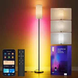 RGBIC Floor Lamp, 1000 Lumen Smart Modern Floor Lamp with 16 Million DIY Colors & Dual Light, LED Corner Standing Lamp Featuring Music Sync, App/Remote Control for Living Room, Bedroom