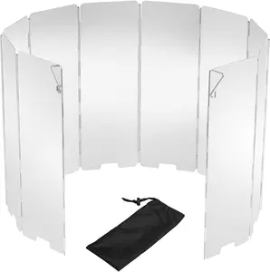 Camping Stove Windscreen 10 Plates – Lightweight Folding Stove Wind Shield for Outdoor Cooking, Backpacking, Picnic, Butane & Alcohol Stoves