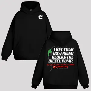 Cummins “Your Boyfriend Blocks the Pump” Hoodie & Sweatshirt, Cummins Diesel Outfit for Fans, Car Parts Enthusiasts Shirt, Full Size, Full Color