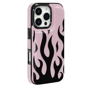 Blazing Flame Edition TPU Smartphone Case, Multi-Functional Protective Accessory for Handheld Devices with Bank & Transportation Card Slots, Reliable Protection for iPhone 17/16/15/14/13/12