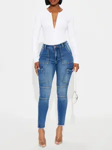 Guilty Pleasure Cargo Skinny Jeans - Medium Wash