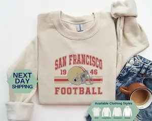 San Francisco Football Vintage Style Sweatshirt, San Francisco Football Hoodie, SF Football Sweatshirt, Unisex Football Gift