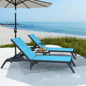 2-Piece Outdoor Aluminum Recliner Lounges – Foldable, 5-Position Adjustable, Lightweight Seating for Pool & Beach