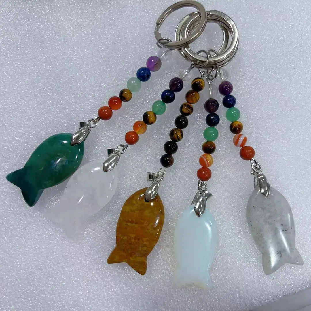 Lily(9055)gc.Seven chakra small fish keychain, the lucky keychain。