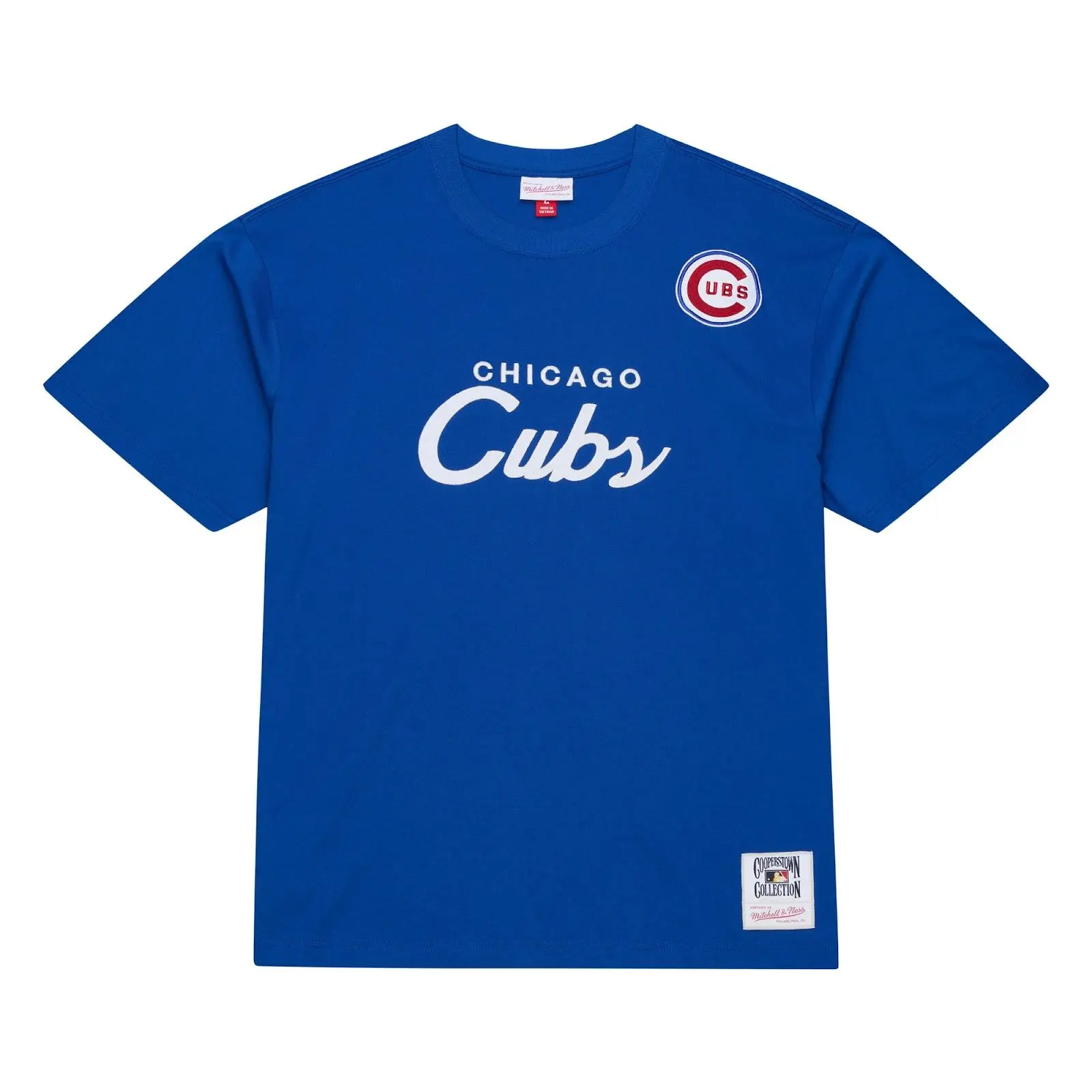 Chicago Cubs Royal Head Coach T-Shirt MLB Throwback Tee Graphic Vintage Fan Gear Mitchell & Ness