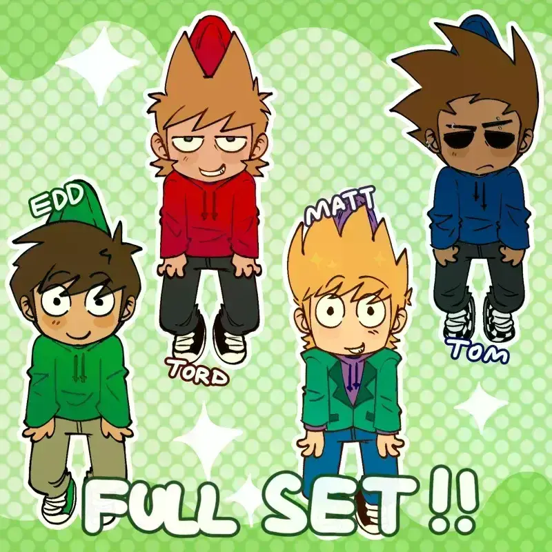 EDDSWORLD BOYS Acrylic Keychains - Edd, Matt, Tord & Tom - Kawaii Keyrings Birthday Gifts – Cute Acrylic Keychain Charms, Perfect Gift for Fans & Collectors