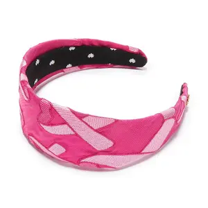 LIPSTICK PINK BRIGITTE BREAST CANCER AWARENESS HEART RIBBON HEADBAND