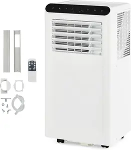 Garvee Upgraded 8000 BTUs Portable Air Conditioner,Up to 350 Sq.Ft. Remote Control 48dB Portable AC Unit, Dehumidifier, Fan, Sleep, 24H Timer&Installation Kit, DOE Certified, Ceer 6.2, White+Black Panel