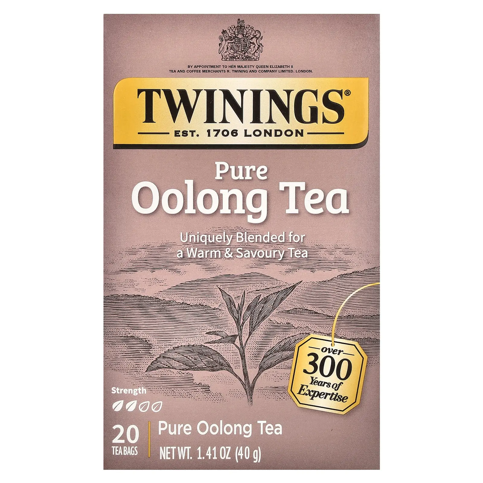 Twinings Pure Oolong Tea, 20 Tea Bags, 1.41 oz (40 g)