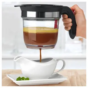 Fat Separator With Bottom Release, 4 Cup Gravy Separator for Cooking with Oil Strainer, Kitchen Gadgets Grease Separator Packaged