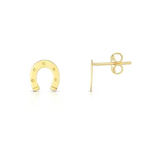 Gold Horseshoe Stud Earrings