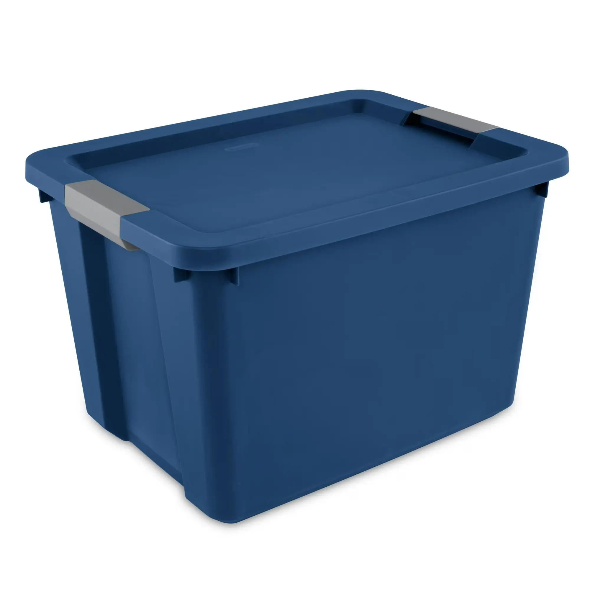 20-Gal Blue Latching Plastic Storage Tote - Home Organizer Storage Bin with Secure Lid