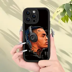 Trendy Hip-Hop RAP Headphones Designed for Boys - Works with Iphone 16 Pro Max, 16, 15 Pro, 14 Plus, 13, 12 Pro, 11 Pro Max, X, XS Max - Comes with a Black TPU Soft Case That Provides Shock Protection, Making It an Excellent Option for Enhancing Your Phon