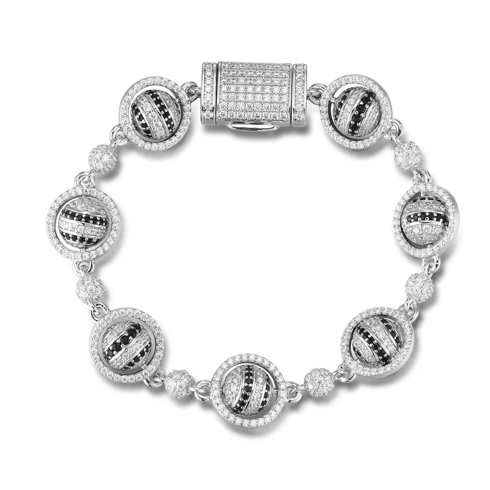 【#B407】Chain Alien Ball Element Bracelet UCCIYO  Lab-Created Moissanite Chain Bracelet S925 Sterling Silver