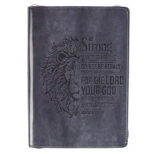 Strong & Courageous Classic Lux-Leather Zip Journal - Leather Strong & Courageous Classic Lux-Leather Zip Journal - Leather