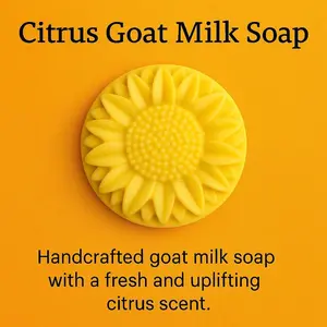Handmade Citrus Goat Milk Soap: Lemon & Orange Scent
