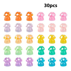 Mini Resin Cartoon Style Wild Mushroom Figurines, Colorful Luminous Sprouts for DIY Gardening Decoration, Garden Accessories, Ideal for Indoor & Outdoor Use
