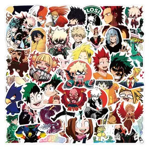 50Pcs My Hero Academia Stickers DIY Decoration Waterproof Skateboard Notebook Luggage Laptop Phone Fridge Decals toy