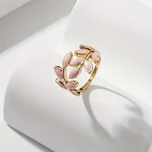 Women's Copper Tree Leaf Open Ring - Plated Costume Jewelry, Fashion Everyday Accessory, Engagement Piece