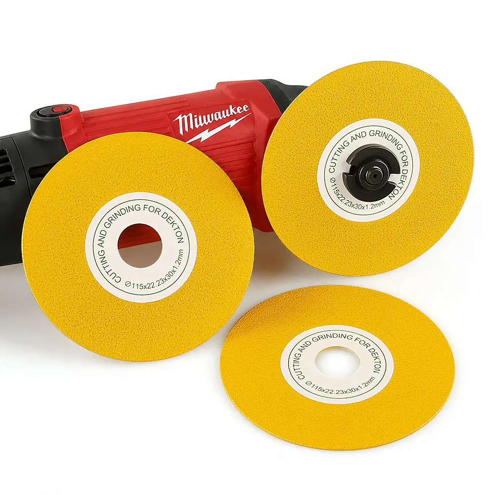 3PCS 4.5" Diamond Grinding Disc - 45° Bevel Cutting Discs for Tile, Ceramic, Marble, Stone, Angle Grinder Extra Wide Cutting Saw Blade Tool