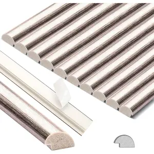 10-Pack Tile Edge Trim, 12" Wall Molding Trim for Peel and Stick Backsplash Tile, Brushed Light Rose  Tile Edge Decorative Liner Comes with 12 count  Double-Sided Tape