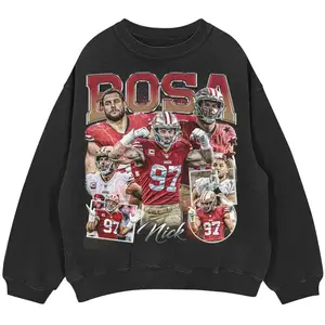 Nick Bosa Sweatshirt, Football American Graphic Vintage, Football 90s Inspired Gift Fan Unisex Sweatshirt