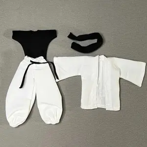 1/12 Scale Jujutsu Kaisen Gojo Satoru Clothes Set White Coat Lantern Pants with Scarf for 6" Action Figure Body Model