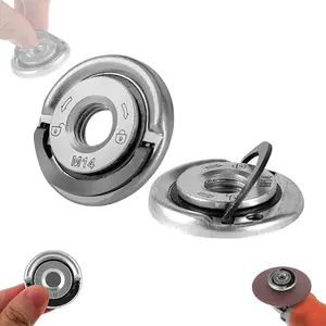 Angle Grinding Tool Flange Nut, (2 PCS)1 Count 5/8 M14 Thread Angle Grinder Flange Nut, Angle Grinding Tool Flange Locking Nut, Portable Locking Plate Chuck Angle Grinder, Quick Clamping Nut (2PC)