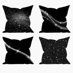 Abstract Linear Shiny Pattern Pillowcase, 4-Piece Sofa Cushion Cover Set, Square Pillow Cover (Without Filling), Suitable for Home Office Living Room Bedroom Home Textiles