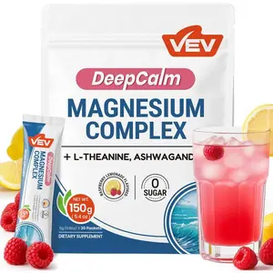 Magnesium Complex for Women DeepCalm Drink Powder with Ashwagandha, L-Theanine & Vitamin D | Calm & Relax | Raspberry Lemonade, Vegan, 30 Ct