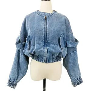 Pre-owned Louis Vuitton Denim Small Leather Goods Rib Bomber Jacket