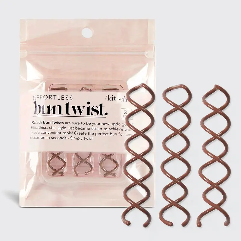 Kitsch Brown Bun Twists 3pc Set