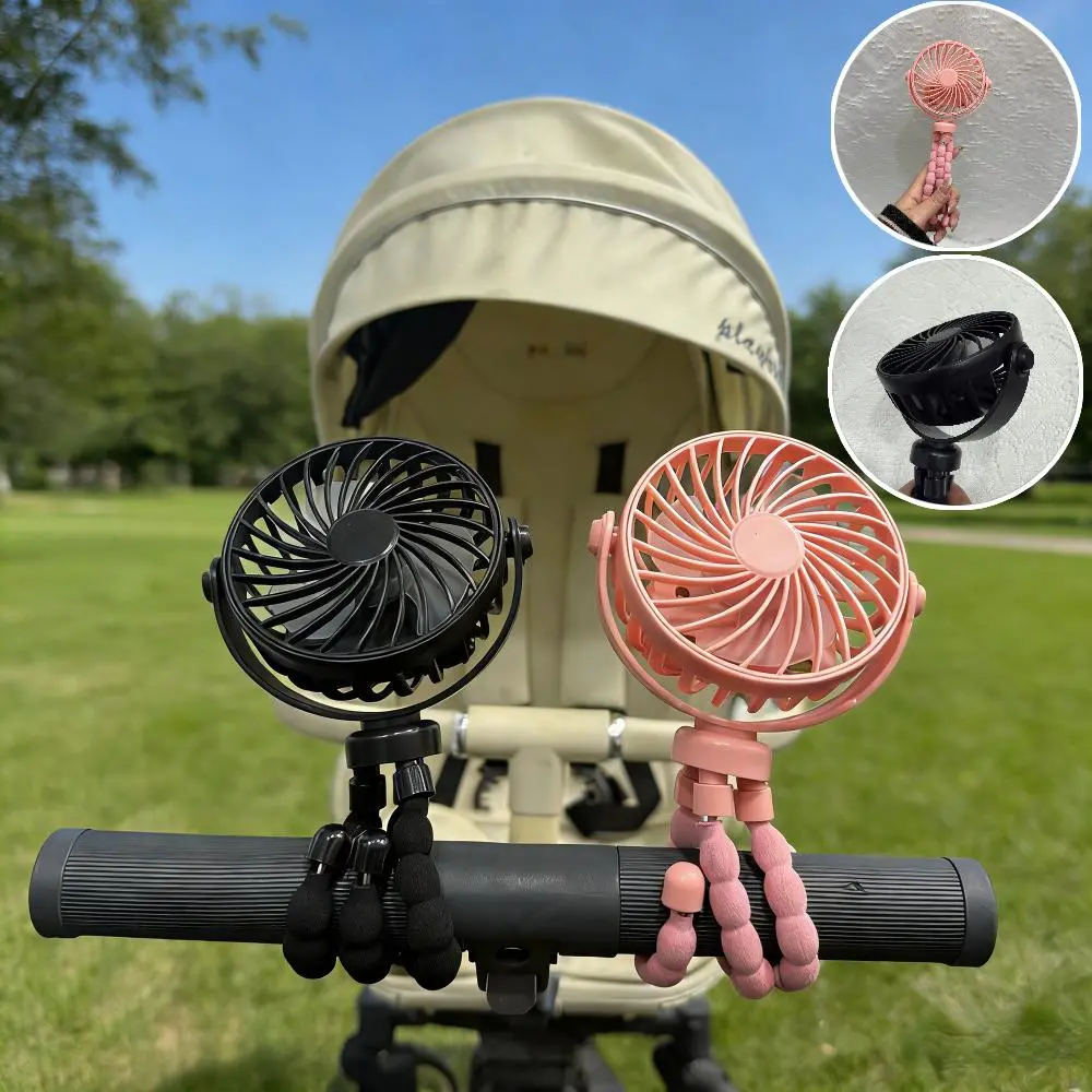 1Pc Flexible Tripod Portable USB Rechargeable Mini Fan, Hands Free Personal Cooling Fan, Multipurpose Fan For Desk, Bicycle, Stroller, Indoor & Outdoor Use