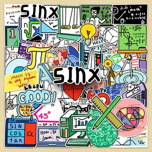 Math Formula Sticker, 50pcs/set Creative Personal Graffiti Decorative Sticker, DIY Decals for Water Bottle, Laptop, Phone Case, Scrapbooking, Journal Making