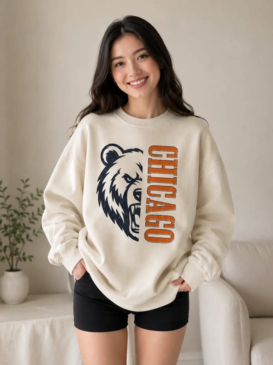 Chicago Game Day Vintage Sweatshirt, 90s Retro Graphic Tee, Funny Mascot Oversized Shirt, Football Fan CBR011