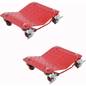 Heavy Duty Vehicle Moving Dolly, Set of 2 – 3000 Lbs Capacity, 16"X12" Anti-Skid Steel Plates, 360° Rotating Nylon Wheels for Cars, Trucks, Trailers, Motorcycles & Boats